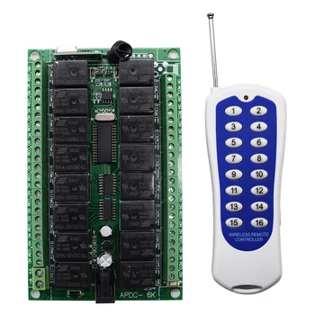 

1000M Long Range DC12V 16CH Radio Controller RF Wireless Remote Control Switch System 1pcs Transmitter + 1pcs Receiver 433mhz