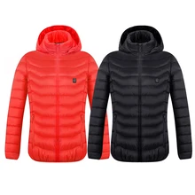 Дропшиппинг куртки с подогревом наружное пальто USB Электрический аккумулятор с длинными рукавами теплые куртки с капюшоном зимняя теплая одежда