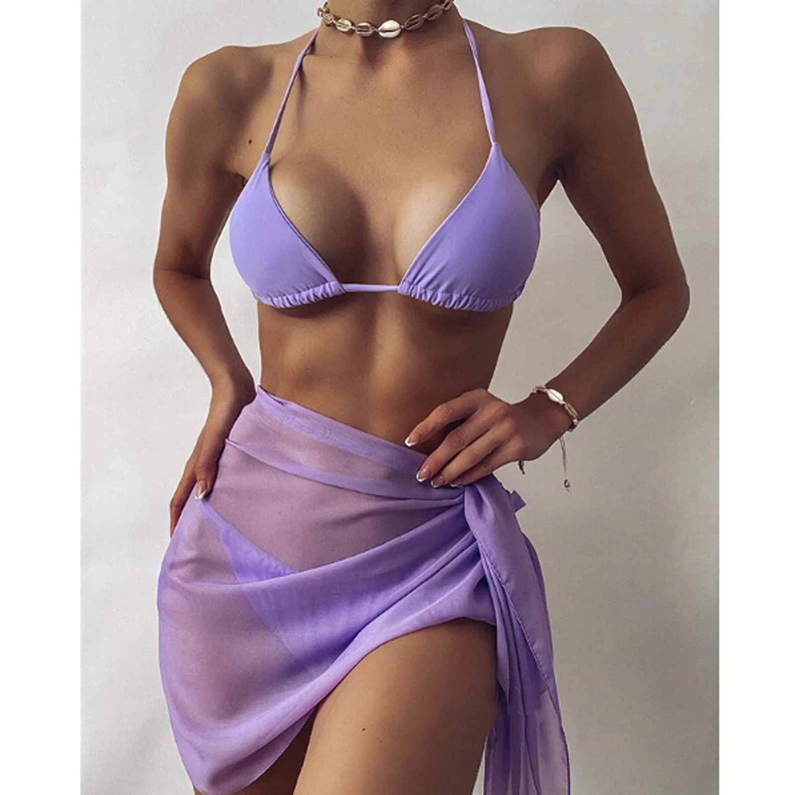 summer beach maxi dresses Mesh Sheer Bikini Cover Skirts For Women's 2021 Sexy Solid Gradient High Waist Wrap Skirt Beach Vacation Skirt Swimsuit sexy bathing suit cover ups