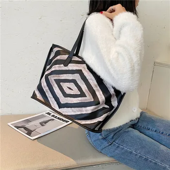 

Woman Fashion PU Leather Large Capacity Handbag Shoulder Bag Zebra Pattern Trend Office Bag