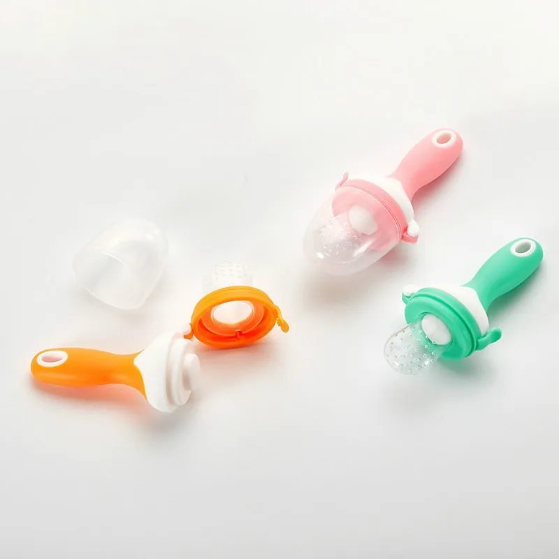 Baby fruit food bite bag fruit and vegetable bite happy baby eating food supplement silicone teether molar stick