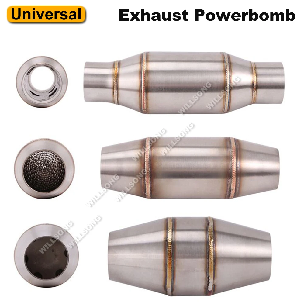 MotorcycleExhaustPipeMufflerSilencerPowerBombPressureCodeDBKillerCatalystChamber