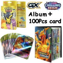 Cartes Pokemon Gx, 100 pièces, carte de jeu en Version anglaise, Album de jeu à collectionner, livre de cartes Anime, cadeau pour enfants