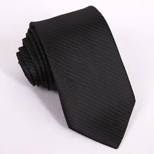 Сплошной черный Галстук Формальная одежда деловой галстук Мужской подарочный галстук