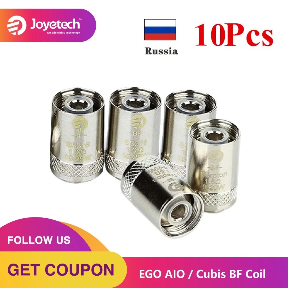 10 шт. Joyetech EGO AIO катушка Cubis BF 0.5 Ом/0.6ом/0.2 Ом/1 Ом/1.5ом SS316 для CUBIS/ AIO/кубический