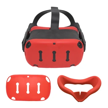

2in1 Combo VR Protection Skin Cover for Oculus Quest Shell Cap Silicone Protective Face Eye Pad Sweatproof Lightproof Accessory