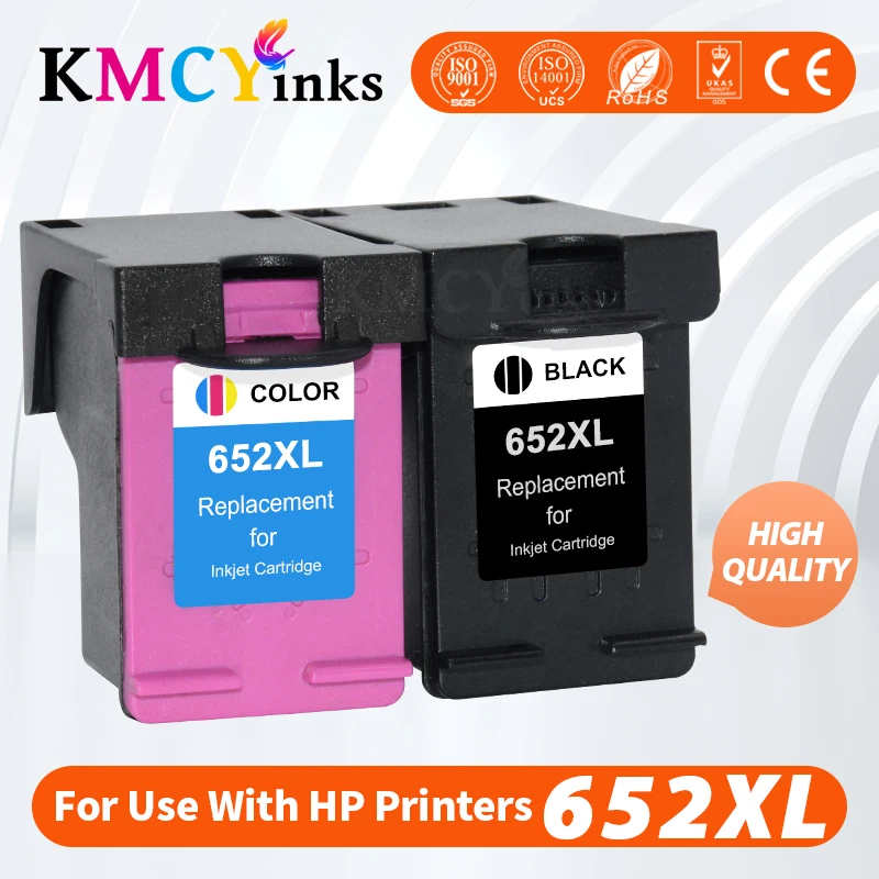 

KMCYinks Refill 652XL Black Ink Cartridge Replacement for HP Deskjet 1115 2135 2138 3835 2675 2676 4675 5075 3636 4536 printer