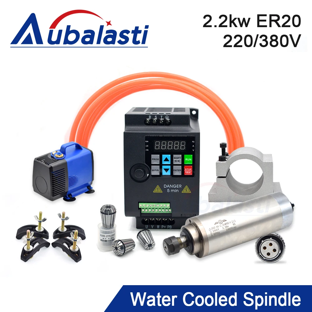 2.2kw ER20 water cooled spindle kit water cooling spindle & 2.2kw