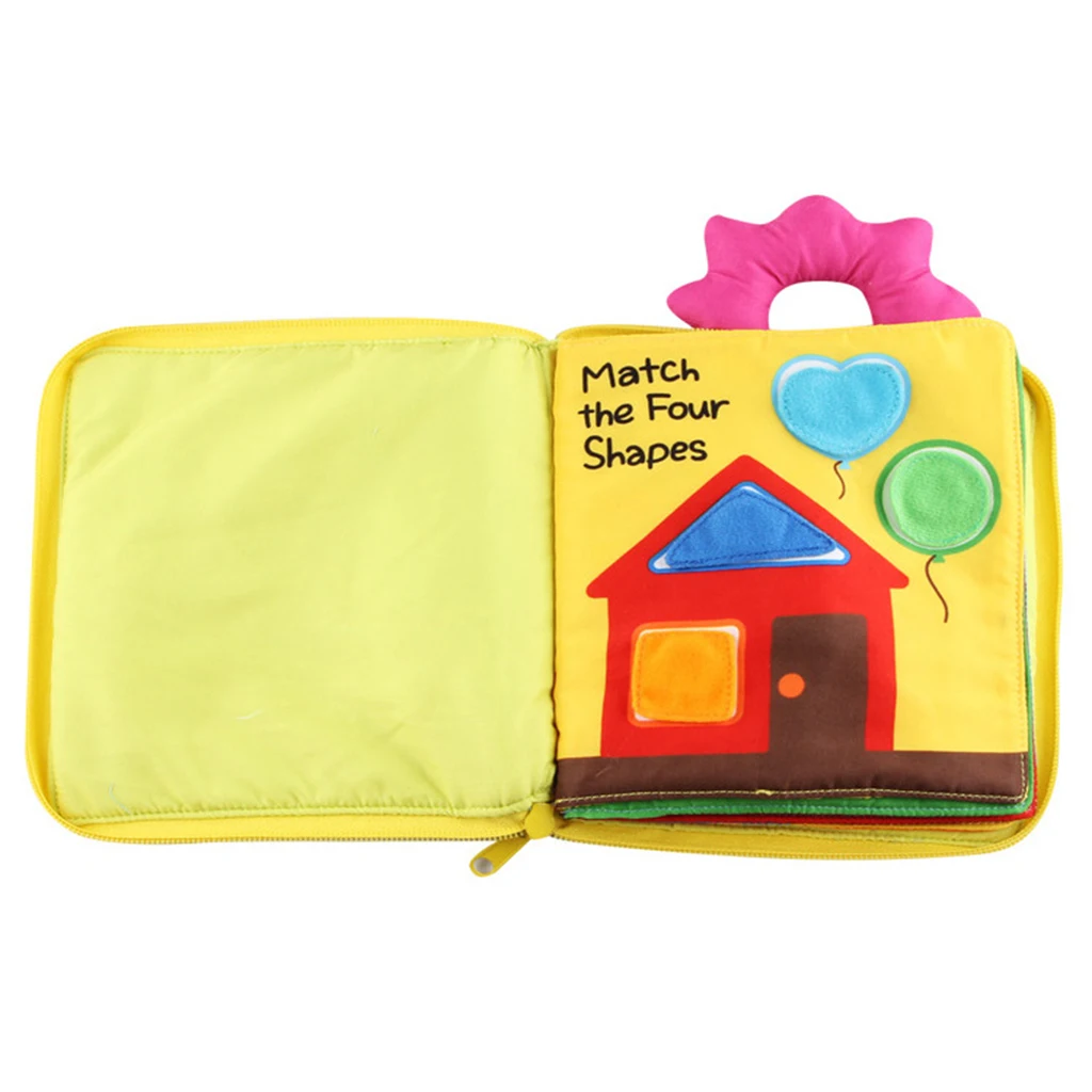 Kids Soft Book Zip Button Buckle Tie Lace Time Basic Skills Learning Toy