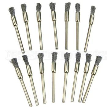 

15x Steel Pencil Wire Wheel Cup Brushes Kit Accessories for Polished Rotary Tool