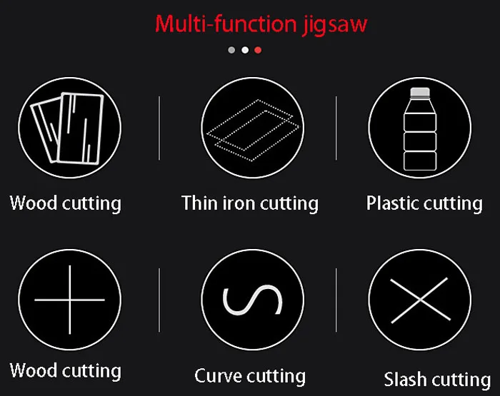 1080 Вт Jig пила Лазерная направляющая 6 переменной скорости электрическая пила с 10 лезвиями, металлическая линейка, шестигранный ключ головоломки электроинструменты