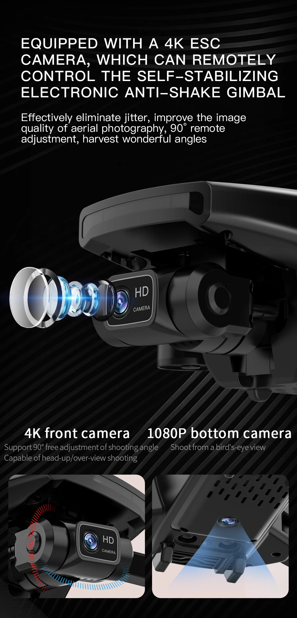 G108 Pro MAx Drone, 4K ESC CAMERA CAN REMOTELY CONTROL THE SEL