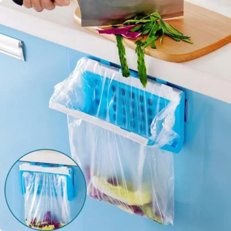 Держатель для мусорного мешка настенный подвесной стеллаж для мусорного мешка кухонный шкаф подвесной стеллаж для мусорного бака кухонный инструмент