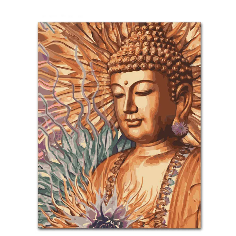 Woodcarving-Buddha-statue-DIY-Painting-By-Numbers-Wall-Art-Picture-Acrylic-Canvas-Painting-For-Living-Room