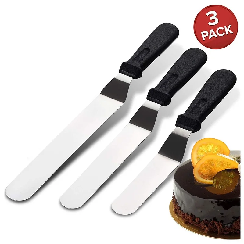 

Cake Icing Spatula Set, 3 Pieces Metal s Stainless Steel s, Frosting for Baking, Decorating Cakes