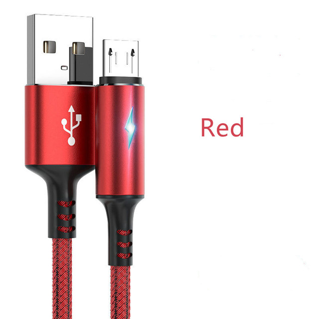 USB Wire LED Indicator Cable 5A Fast Charging For Huawei Mate 40 Samsung Xiaomi Android Mobile Phone Micro USB Cable Cord
