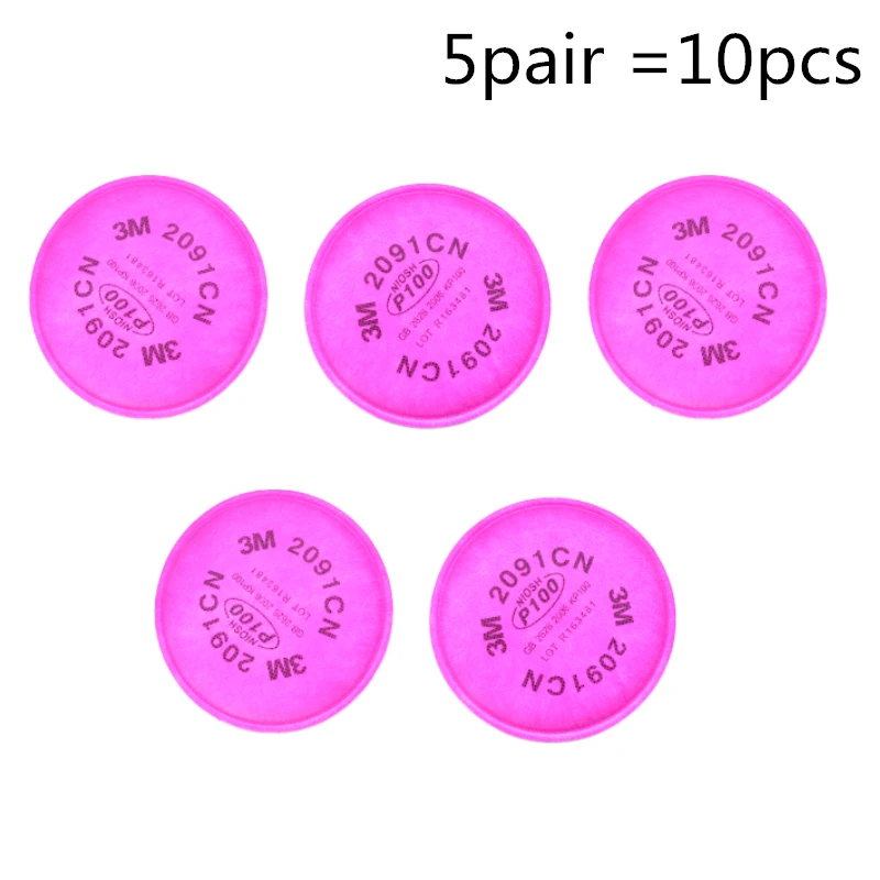 

In Stock 2/10/20pcs 3m 2091 Particulate Filter Cotton P100 can Use with Gas Mask 6200 Anti-dust Respirator Original