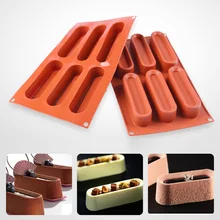 8 полости инструменты для торта силиконовые классические коллекции форм палец оранжевый антипригарный Eclair 8 форм силиконовые формы для выпечки