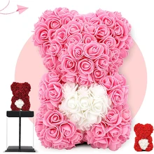 

25cm Teddy Rose Bear Artificial Flower Bear Gift Girlfriend Valentine's Day Gift Christmas Decoration Birthday Party Women Gift