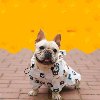

Dog Raincoat Spring Summer Teddy Small Dog Pet Poodles Puppy Printing Raincoat Transparent Raincoat Pet Clothes Waterproof
