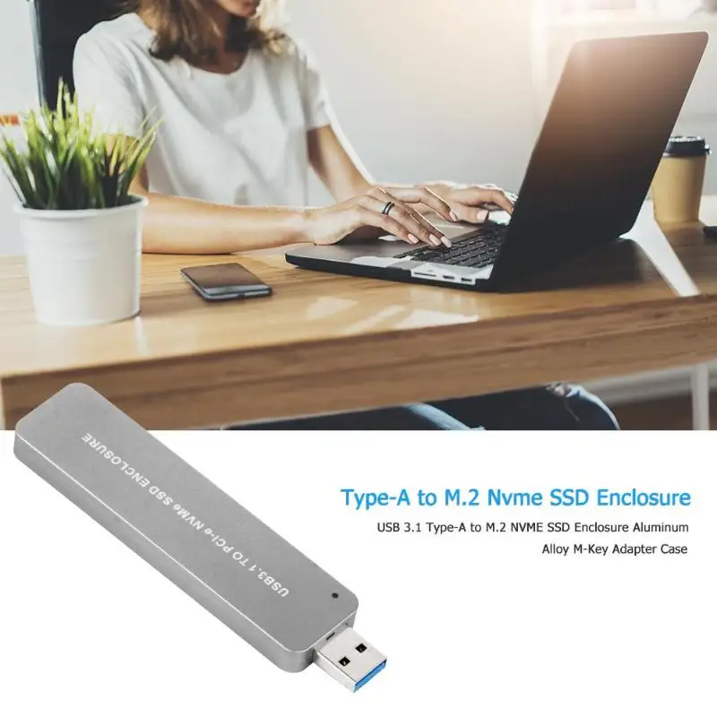 M.2 SSD чехол USB 3,1 type-A к M.2 NVME PCI-e SSD корпус M.2 M-Key твердотельный накопитель адаптер мобильный чехол для 2242/2260/2280