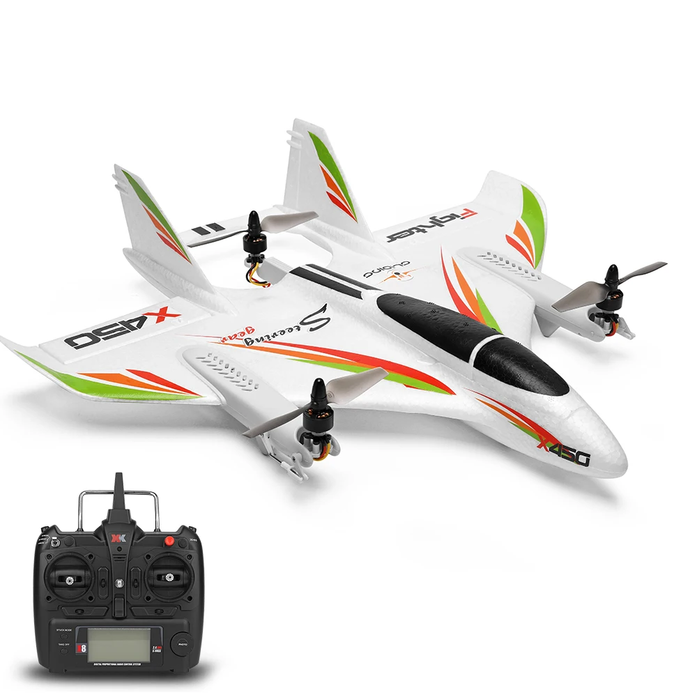 2,4G 6CH WLtoys XK X450 3D/6G RC вертикальный взлет светодиодный RC планер с фиксированным крылом RC Самолет RTF радиоуправляемые игрушки для детей