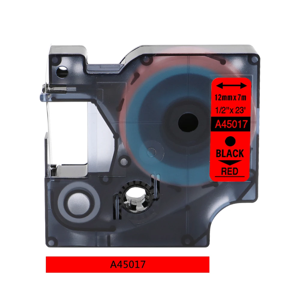 Black on Red Labelife 1 шт Многоцветный 45013 совместимый с Dymo D1 менеджер 12 мм черный на белом фоне ленты с лейблом для этикетка Dymo менеджер 160 280 210 - Цвет: Black on Red