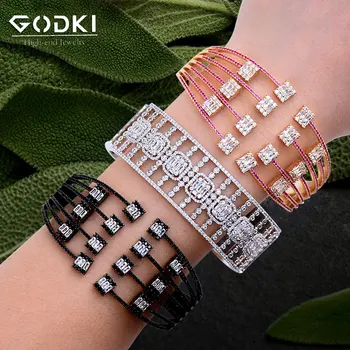 

GODKI Luxury Bold Cuff Bangle For Women Wedding Full AAA Cubic Zirconia CZ Crystal CZ Dubai Bridal Bracelet Party Jewelry 2020