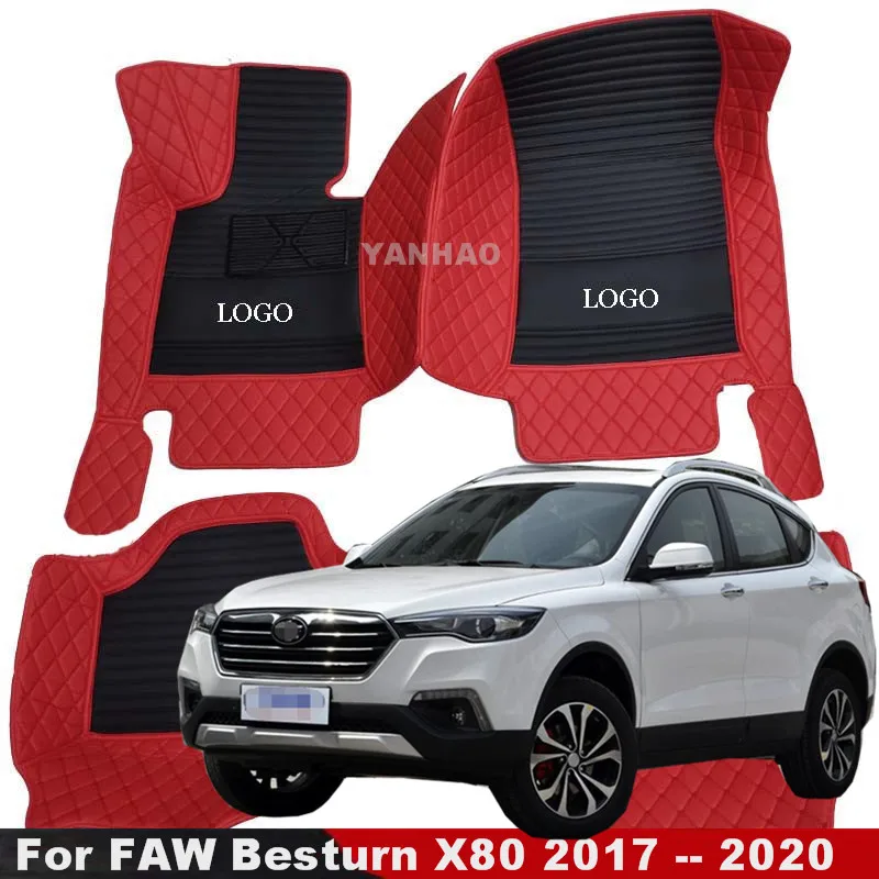 

Car Floor Mats For FAW Besturn X80 2017 2018 2019 2020 Car Accessories Interiors Covers Rugs interior parts Leather Car Mats