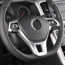 Yimaautotrims Авто Рулевое колесо украшение крышка отделка Подходит для Volkswagen T-Roc T Roc ABS Матовый/углеродное волокно вид