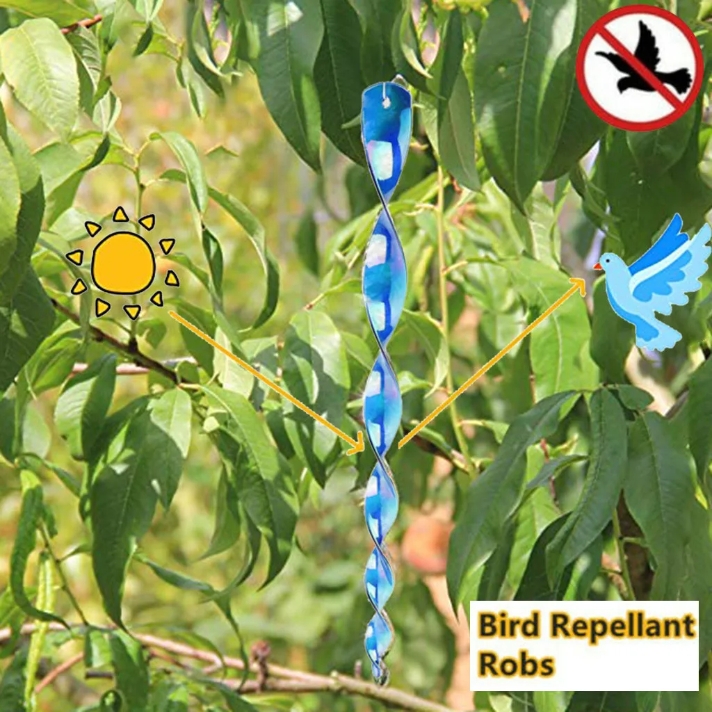 Bird Repellent Wind Twisting Scare Rods Reflective Ornamental Spiral Deterrent insektenstich mosquito repellent antimosquito | Дом и сад