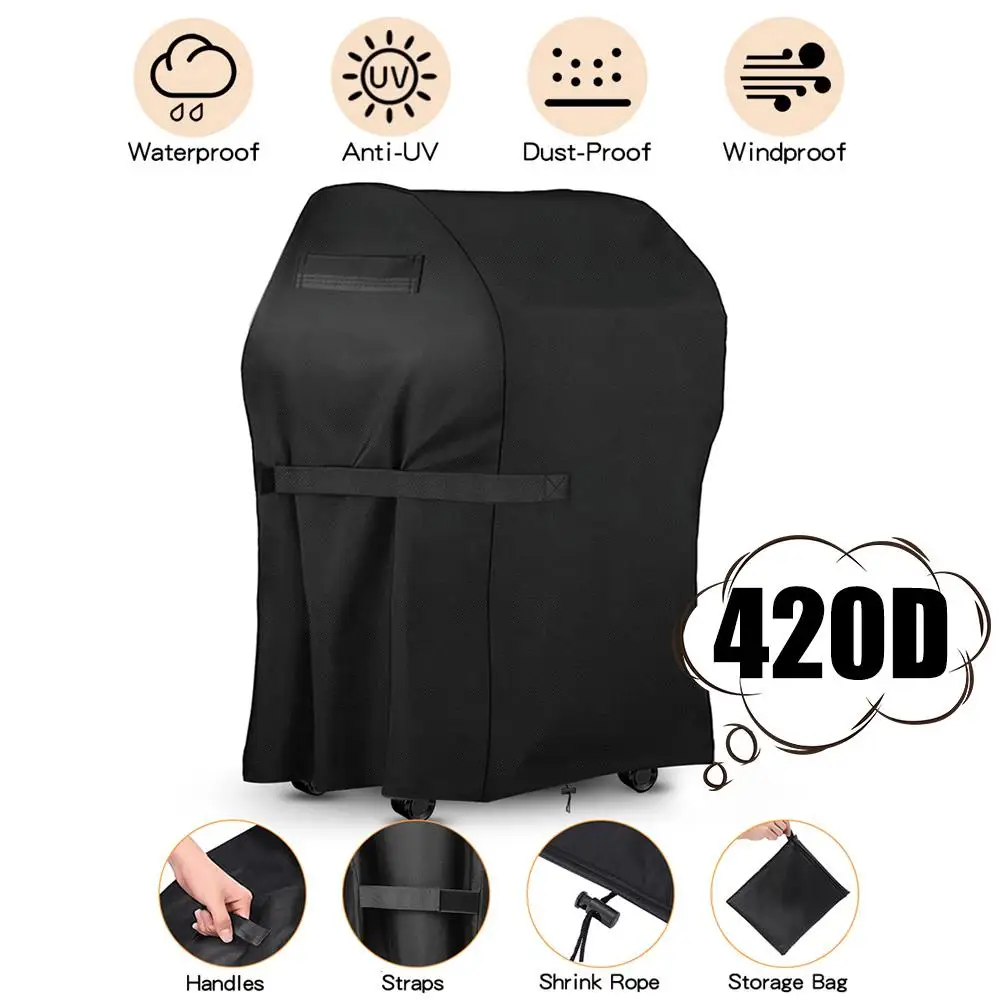 Grill Cover 420D BBQ Cover Outdoor Dust Waterproof Anti UV Duty Oxford Cloth Grill Cover Rain Protective Outdoor Barbecue grill cover