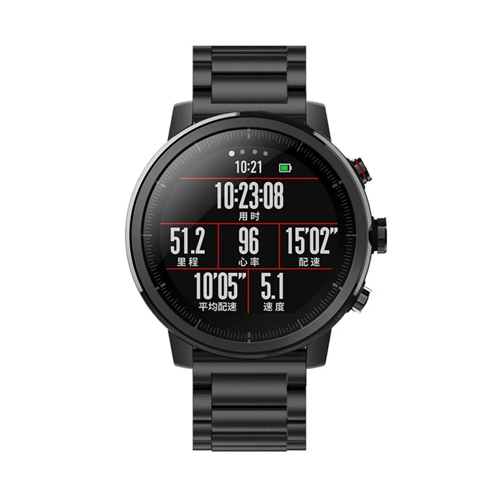 Для Xiaomi Huami Amazfit Stratos 2 Band часы из нержавеющей стали ремешок для часов металлическая застежка