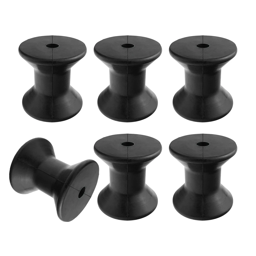 6 Pcs Bow Roller Assembly Black- Replacement Parts And Accessories For Ski Boat
