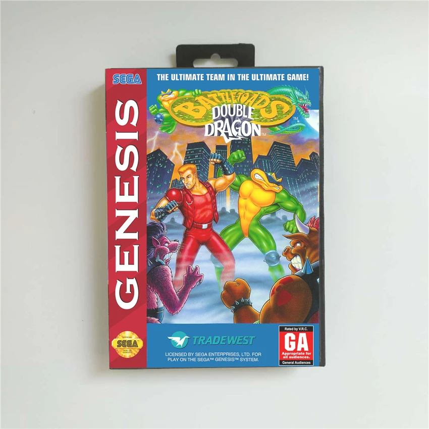 Battletoads & Double Dragon Крышка США с розничной коробкой 16 бит MD игровая карта для Sega Megadrive