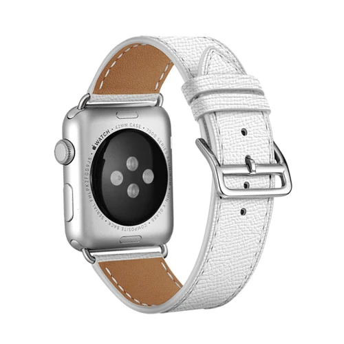 Кожаный ремешок для Apple watch band 4 5 44 мм 40 мм iWatch 38 мм 42 мм ремешок из натуральной кожи один тур Браслет Apple watch 3 2 1 42 - Цвет ремешка: 1