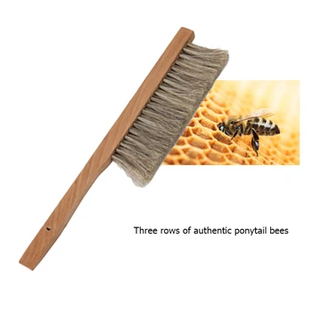 

Beekeeping Tools Wood Bee Sweep Brush Three Rows Bristle Horsetail Hair Bee Brushes Apiculture Bee Keeping Beekeeping Equipment