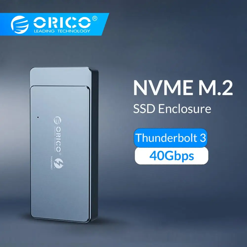 ORICO Thunderbolt 3 40 Гбит/с M.2 Накопитель SSD с протоколом NVME вспомогательное устройство 2 ТБ алюминий с 40 Гбит/с Thunderbolt 3 C к C кабель для окна Mac