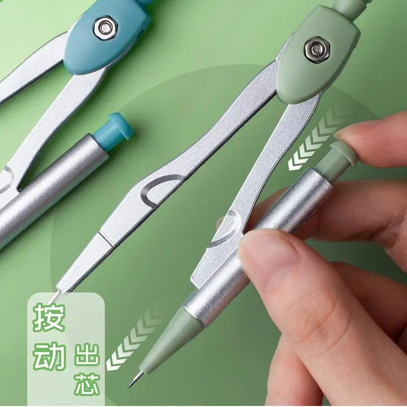 Math Geometry Drawing Compass Ruler Set 7PCS Student Supplies With Shatterproof Storage Box For School Stationery Learning Tools