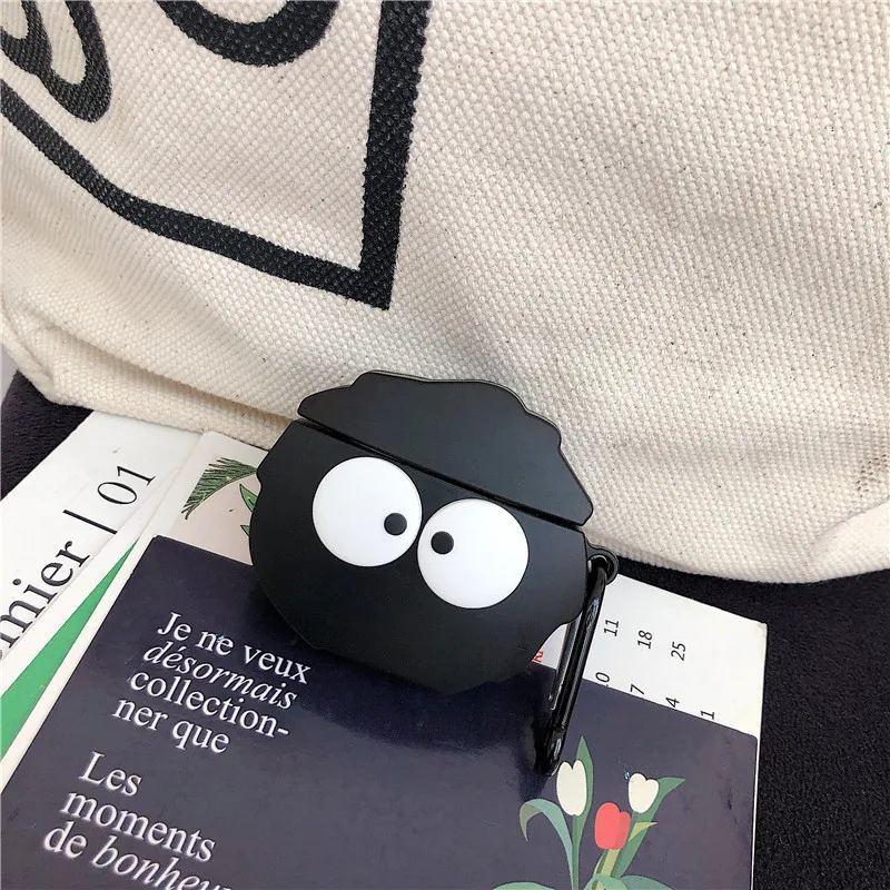 Черный шар для волос беспроводной Bluetooth чехол наушников Apple Airpods силиконовый s