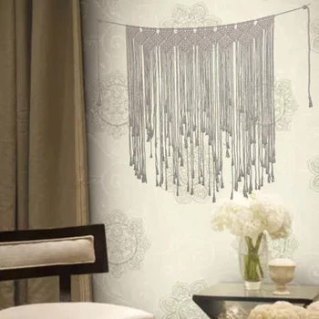 

Bohemian Wall Hanging DIY Living Room Curtain Fringe Garland Banner Cotton Thread Solid Woven Tapestry Home Decoration Rope