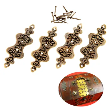 

12Pcs Antique Brass Corner Bracket Decorative Feet Leg Corner Protector for Jewelry Gift Box Wood Case For Furniture 56x20mm