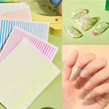 5 шт./лот флуоресцентные яркие цвета наклейки для ногтей кривые линии наклейки для ногтей s самоклеющиеся полосы ленты наклейки для ногтей Аксессуары для дизайна ногтей