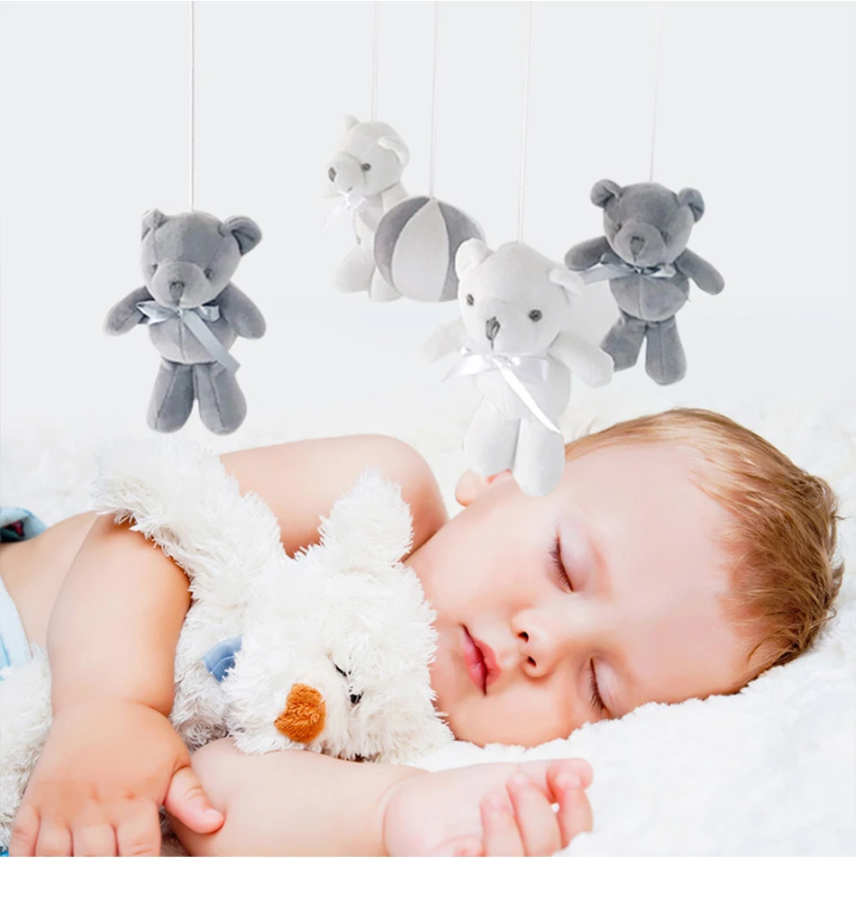 Детские игрушки 0-12 месяцев погремушки детские мобильное крепление для детской кроватки кровать колокольчик игрушка медведь погремушка ручной работы малыш музыкальная шкатулка Новорожденные игрушки для детей