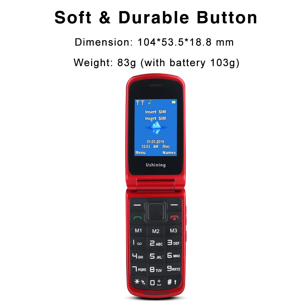 3G Flip Mobile Phone for Elderly with SOS Big