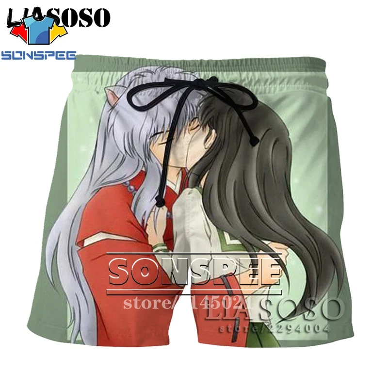 Цвет: желтый SONSPEE, 3D принт, аниме, Inuyasha, мужские, женские, дышащие, пляжные шорты, летние, для фитнеса, штаны, повседневный стиль, качественная спортивная одежда, D06 - Цвет: Цвет: желтый