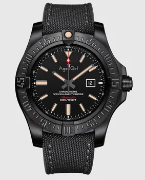 

Luxury Brand New Silver Black Canvas Rubber Automatic Mechanical Men Watch Stainless Steel Sports Watches Sapphire Limited AAA+