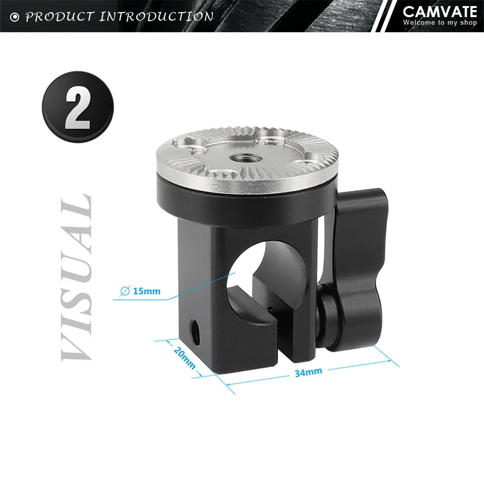 Standard 15mm Single Rail Rod Clamp With M6 Thread ARRI Rosette Mount For DSLR
