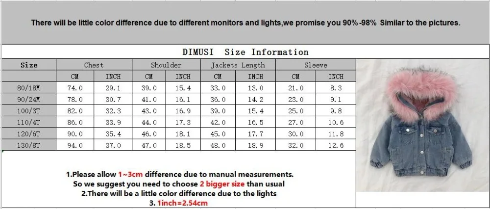 DIMUSI/детские джинсовые куртки; зимние пальто с капюшоном и воротником из искусственного меха для девочек; модная детская джинсовая ветровка; куртки; одежда для детей 8 лет