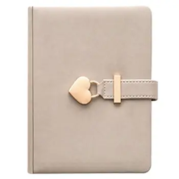 

B6 Notebook Notepad Heart Lock Leather Cover Journal Diary Planner Stationery